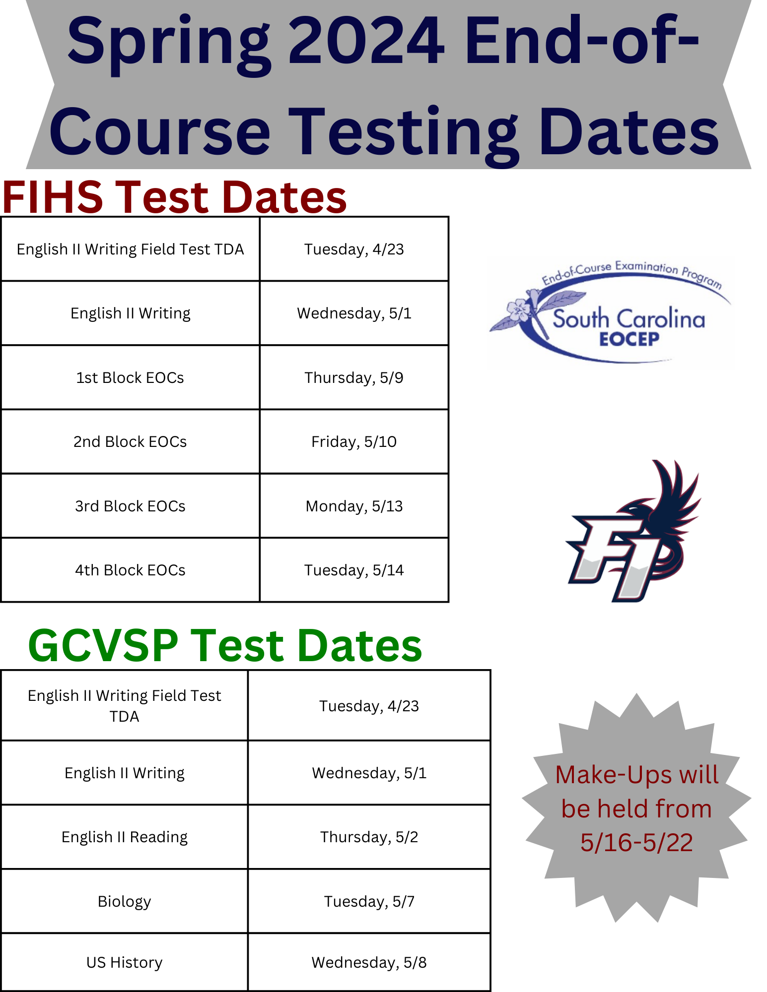 2024 Spring Test Dates